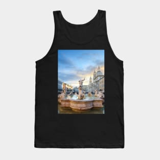 Piazza Navona and Fontana del Nettuno in Rome, Italy Tank Top